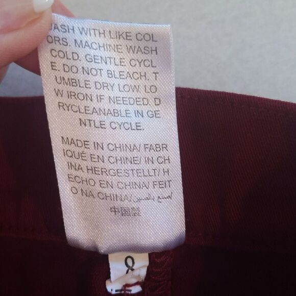 Apperloth A brick red burgundy skinny stretch pants, ankle length, size M - Picture 8 of 8